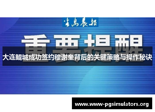 大连鲲城成功签约穆谢奎背后的关键策略与操作秘诀