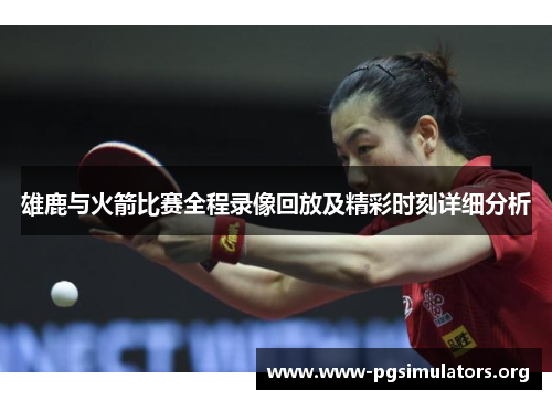 雄鹿与火箭比赛全程录像回放及精彩时刻详细分析